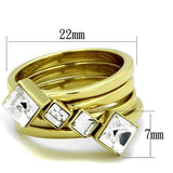 TK2158 - IP Gold(Ion Plating) Stainless Steel Ring with Top Grade Crystal  in Clear - Alamode