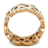 TK2159 - IP Rose Gold(Ion Plating) Stainless Steel Ring with Epoxy in White - Alamode - Flyclothing LLC
