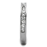 TK2163 - High polished (no plating) Stainless Steel Ring with Top Grade Crystal in Clear - Alamode - Flyclothing LLC