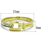 TK2164 - Two-Tone IP Gold (Ion Plating) Stainless Steel Ring with Top Grade Crystal in Clear - Alamode - Flyclothing LLC