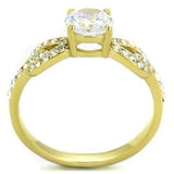 TK2168 - IP Gold(Ion Plating) Stainless Steel Ring with AAA Grade CZ in Clear - Alamode - Flyclothing LLC