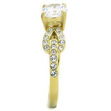 TK2168 - IP Gold(Ion Plating) Stainless Steel Ring with AAA Grade CZ in Clear - Alamode - Flyclothing LLC