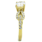 TK2168 - IP Gold(Ion Plating) Stainless Steel Ring with AAA Grade CZ  in Clear - Alamode