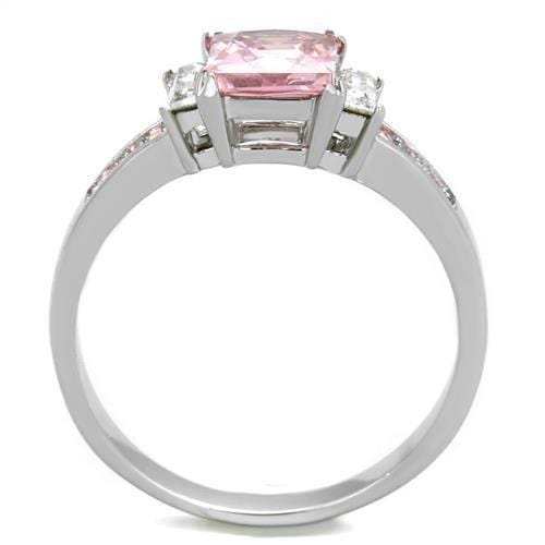 TK2169 - High polished (no plating) Stainless Steel Ring with AAA Grade CZ in Rose - Alamode - Flyclothing LLC
