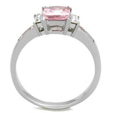 TK2169 - High polished (no plating) Stainless Steel Ring with AAA Grade CZ  in Rose - Alamode