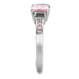 TK2169 - High polished (no plating) Stainless Steel Ring with AAA Grade CZ  in Rose - Alamode