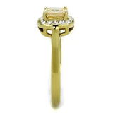 TK2173 - IP Gold(Ion Plating) Stainless Steel Ring with AAA Grade CZ in Champagne - Alamode - Flyclothing LLC