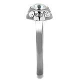 TK2183 - High polished (no plating) Stainless Steel Ring with Top Grade Crystal  in Clear - Alamode