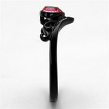 TK2192 - IP Black(Ion Plating) Stainless Steel Ring with Top Grade Crystal  in Rose - Alamode