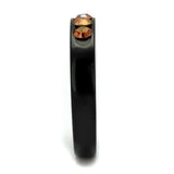 TK2206 - IP Black(Ion Plating) Stainless Steel Ring with Top Grade Crystal in Champagne - Alamode - Flyclothing LLC