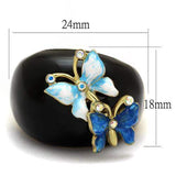 TK2212 - IP Gold(Ion Plating) Stainless Steel Ring with Top Grade Crystal in White AB - Alamode - Flyclothing LLC