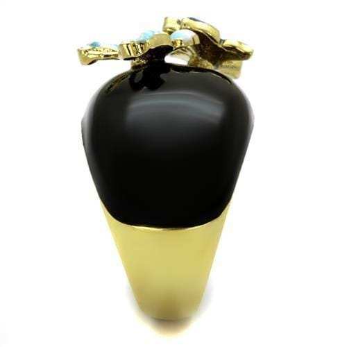 TK2212 - IP Gold(Ion Plating) Stainless Steel Ring with Top Grade Crystal in White AB - Alamode - Flyclothing LLC