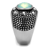 TK2223 - High polished (no plating) Stainless Steel Ring with Top Grade Crystal in Fireopal - Alamode - Flyclothing LLC