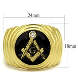 TK2224 - IP Gold(Ion Plating) Stainless Steel Ring with Top Grade Crystal  in Clear - Alamode