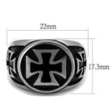 TK2226 - High polished (no plating) Stainless Steel Ring with Epoxy  in Jet