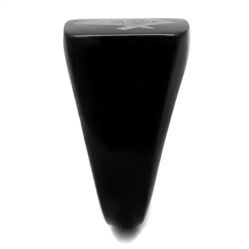 TK2227 - IP Black(Ion Plating) Stainless Steel Ring with No Stone - Alamode - Flyclothing LLC