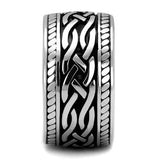 TK2239 - High polished (no plating) Stainless Steel Ring with Epoxy in Jet - Alamode - Flyclothing LLC