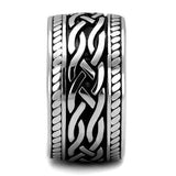 TK2239 - High polished (no plating) Stainless Steel Ring with Epoxy  in Jet