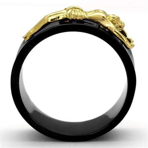 TK2240 - IP Gold+ IP Black (Ion Plating) Stainless Steel Ring with No Stone - Alamode - Flyclothing LLC