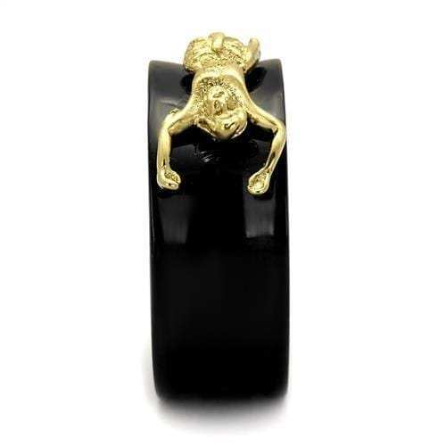 TK2240 - IP Gold+ IP Black (Ion Plating) Stainless Steel Ring with No Stone - Alamode - Flyclothing LLC