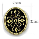 TK2241 - Two-Tone IP Gold (Ion Plating) Stainless Steel Ring with Epoxy in Jet - Alamode - Flyclothing LLC