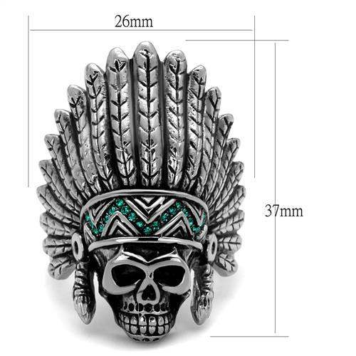TK2245 - High polished (no plating) Stainless Steel Ring with Top Grade Crystal in Emerald - Alamode - Flyclothing LLC