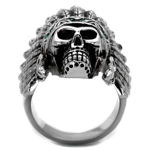 TK2245 - High polished (no plating) Stainless Steel Ring with Top Grade Crystal in Emerald - Alamode - Flyclothing LLC