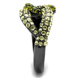 TK2251LJ - IP Light Black (IP Gun) Stainless Steel Ring with Top Grade Crystal in Multi Color - Alamode - Flyclothing LLC
