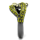 TK2251LJ - IP Light Black (IP Gun) Stainless Steel Ring with Top Grade Crystal in Multi Color - Alamode - Flyclothing LLC