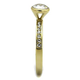 TK2254 - IP Gold(Ion Plating) Stainless Steel Ring with AAA Grade CZ  in Clear - Alamode