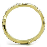 TK2255 - IP Gold(Ion Plating) Stainless Steel Ring with Top Grade Crystal in Clear - Alamode - Flyclothing LLC