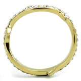 TK2255 - IP Gold(Ion Plating) Stainless Steel Ring with Top Grade Crystal  in Clear - Alamode
