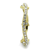 TK2255 - IP Gold(Ion Plating) Stainless Steel Ring with Top Grade Crystal in Clear - Alamode - Flyclothing LLC