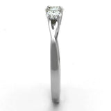High polished (no plating) Stainless Steel Ring with AAA Grade CZ in Clear - Alamode - Flyclothing LLC