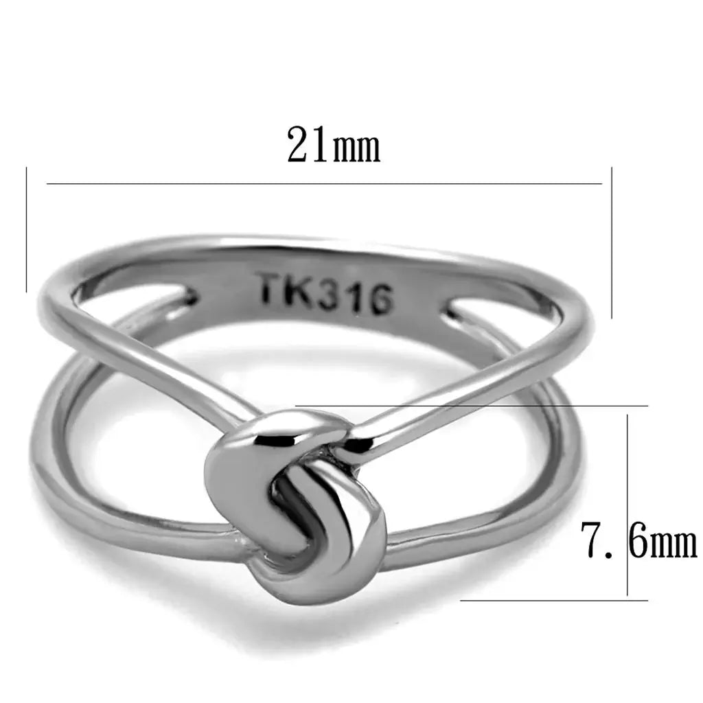 TK2262 - High polished (no plating) Stainless Steel Ring with No Stone - Alamode - Flyclothing LLC