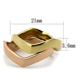 TK2265 - IP Gold & IP Rose Gold (Ion Plating) Stainless Steel Ring with No Stone
