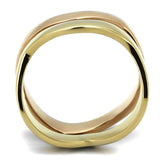 TK2265 - IP Gold & IP Rose Gold (Ion Plating) Stainless Steel Ring with No Stone - Alamode