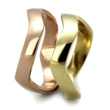 TK2265 - IP Gold & IP Rose Gold (Ion Plating) Stainless Steel Ring with No Stone - Alamode