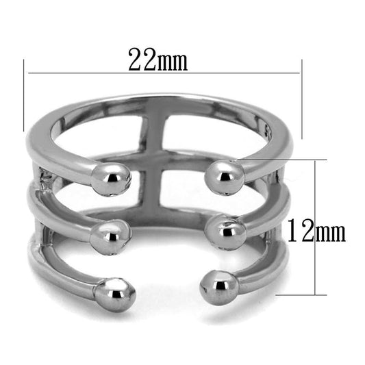 TK2267 - High polished (no plating) Stainless Steel Ring with No Stone - Alamode - Flyclothing LLC