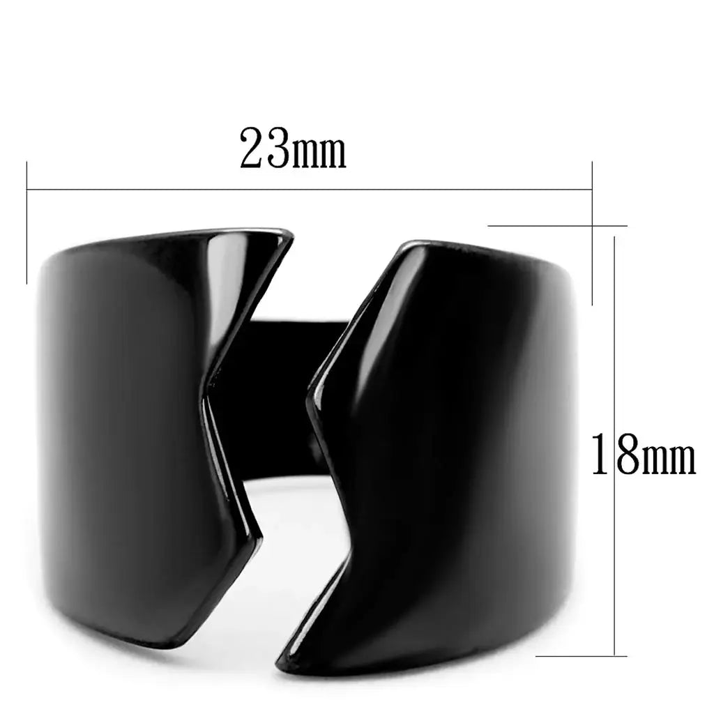 TK2268 - IP Light Black (IP Gun) Stainless Steel Ring with No Stone - Alamode - Flyclothing LLC