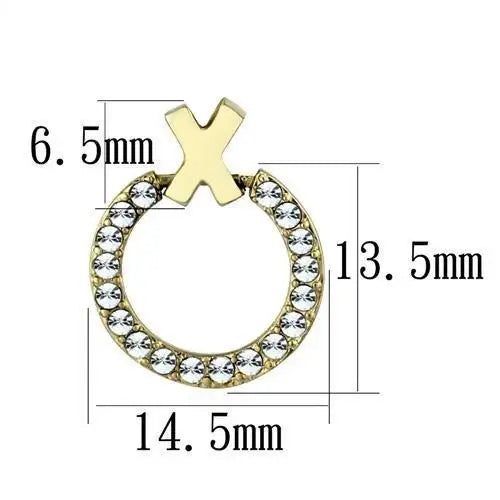 TK2271 - IP Gold(Ion Plating) Stainless Steel Earrings with Top Grade Crystal in Clear - Alamode - Flyclothing LLC