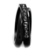 TK2281 - IP Black(Ion Plating) Stainless Steel Ring with Top Grade Crystal in Black Diamond - Alamode - Flyclothing LLC