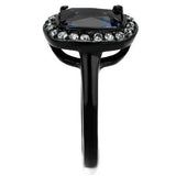 TK2283 - Two-Tone IP Black (Ion Plating) Stainless Steel Ring with Synthetic Synthetic Glass in Montana - Alamode - Flyclothing LLC