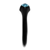 TK2284 - IP Black(Ion Plating) Stainless Steel Ring with Top Grade Crystal in Sea Blue - Alamode - Flyclothing LLC