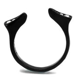 TK2287 - IP Black(Ion Plating) Stainless Steel Ring with Top Grade Crystal in Clear - Alamode - Flyclothing LLC