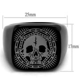 TK2306 - IP Black(Ion Plating) Stainless Steel Ring with No Stone - Alamode - Flyclothing LLC