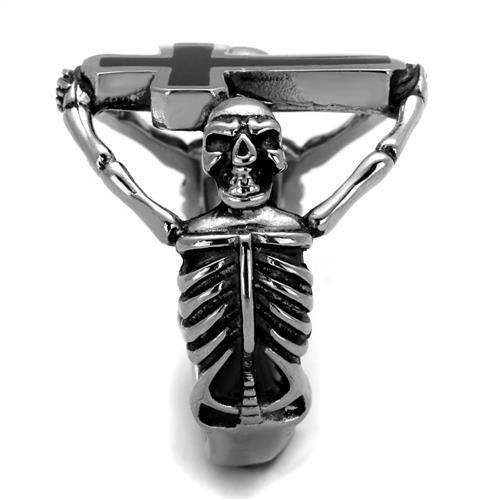 TK2313 - High polished (no plating) Stainless Steel Ring with Epoxy in Jet - Alamode - Flyclothing LLC