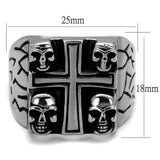 TK2316 - High polished (no plating) Stainless Steel Ring with Epoxy in Jet - Alamode - Flyclothing LLC
