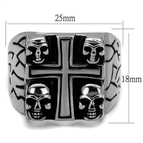 TK2316 - High polished (no plating) Stainless Steel Ring with Epoxy in Jet - Alamode - Flyclothing LLC