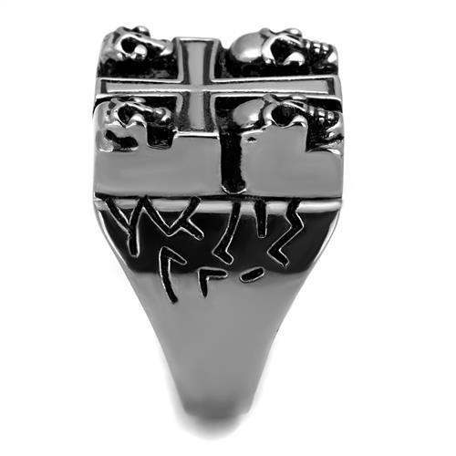 TK2316 - High polished (no plating) Stainless Steel Ring with Epoxy in Jet - Alamode - Flyclothing LLC